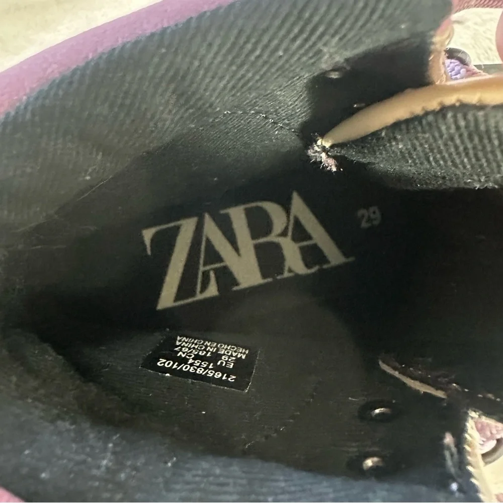 Zara Kids Size 29 Multicolor Hiking Books Beige Tan Purple Gorpcore Outdoorsy - Picture 7 of 8